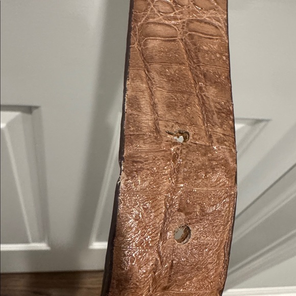 Luchesse Classic Croccodile belt size 44 silver buckle cowboy - Picture 7 of 12